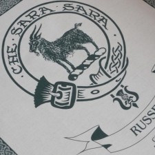 Russell Clan Crest Tea Towel