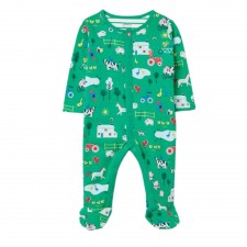 Joules Baby Razamataz Printed Babygrow in Farm Green