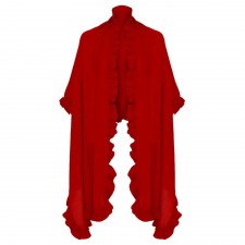 Lona Scott Cashmere Red Frilly Cashmere Stole