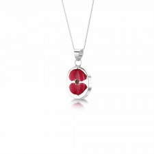 Shrieking Violet Poppy Medium Oval Pendant