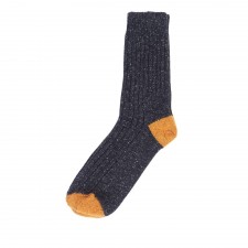 Barbour Mens Houghton Socks In Charcoal / Ochre