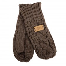 Aran Cable Mittens in Mushroom
