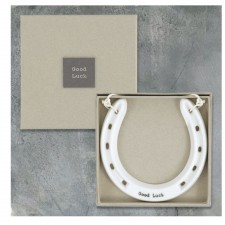 East of India 'Good Luck' Porcelain Horseshoe