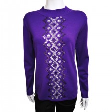 Casamia Ladies Turtle Neck Pansy Sequin Jumper UK S