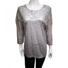 Casamia Ladies 3/4 Sleeve Silver Lined Top