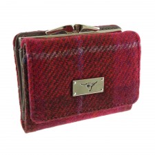 Harris Tweed Unst Small Purse in Deep Pink