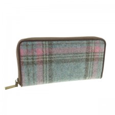 Abraham Moon 'Fordon' Long Zip Purse in Aqua Pink