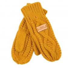 Aran Cable Mittens in Amber