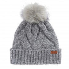 Barbour Ladies Dace Cable Beanie in Light Grey