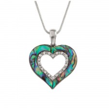 Tide Jewellery Open Heart with Inlaid Stones Necklace