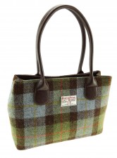 Harris Tweed 'Cassley' Tartan Classic Handbag In MacLeod Tartan