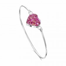 Shrieking Violet Heather Heart Bangle
