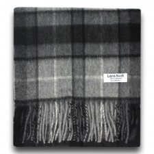 Lona Scott 100% Cashmere Scarf in Grey Buchanan Tartan