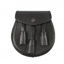 Gents Black Half Dress Real Leather Sporran