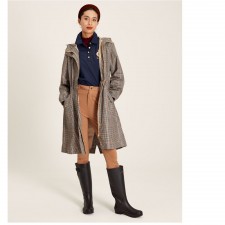 Joules Holkham Packable Raincoat in Brown Check