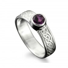 Shetland Jewellery Hascosay Celtic Amethyst Ring In Silver