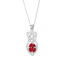 Shrieking Violet Poppy Celtic Knot Pendant
