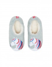 Joules Girls Felt Slipper Mules With Rainbow Horse Applique UK M