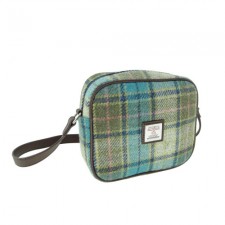 Harris Tweed 'Almond' Mini Bag in Turquoise Tartan