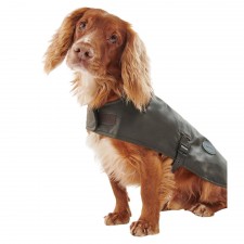 Barbour Wax Dog Coat In Olive