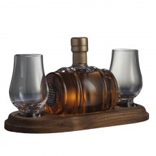 Mini Whisky Barrel Decanter and 2 Whisky Glasses