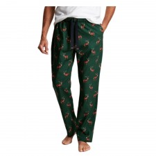 Joules Men's Dozer Printed Lounge Bottoms in Green Stag