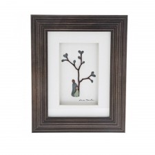 'Birds Of A Feather' Sharon Nowlan Framed Pebble Art Picture 20cm x 25cm