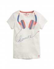Joules Girls Astra Cream Headphones Top - 4 Years
