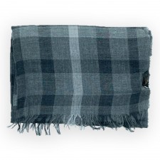Daks Coronado Cashmere Stole In Grey Check