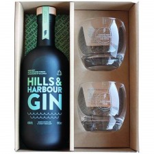 Hills & Harbour Gin Gift Set With 2 Gin Glasses