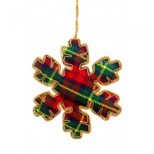 Small Tartan Snowflake Christmas Decoration