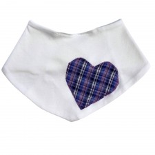 Cabbie Kids Heart Bandana Bib in Pink & Purple Tartan