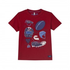 Joules Boys WILDSIDE Applique Red Rugby T-shirt