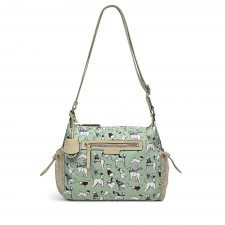 Radley Off On An Adventure Medium Ziptop Crossbody in Green Fig