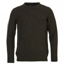 Barbour Mens Tisbury Crew Neck Sweater in Dark Seaweed