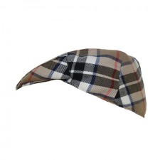 Mens Camel Thomson Tartan Flat Cap