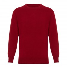 Lona Scott 100% Cashmere Men's Crew Neck in Wine UK M