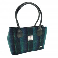 Harris Tweed 'Cassley' Tartan Classic Handbag In Turquoise Check