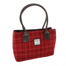 Harris Tweed 'Cassley' Tartan Classic Handbag In Red Check