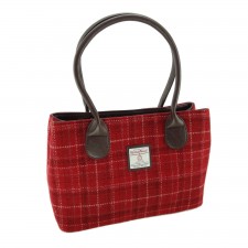 Harris Tweed 'Cassley' Tartan Classic Handbag In Red Check