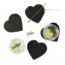 The Just Slate Company 4 Heart Slate Coasters 