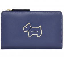 Radley Heritage Dog Outline Bifold Purse in Lazuli