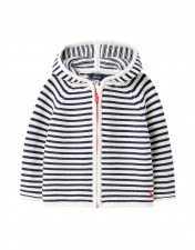 Joules Conway Zip Through Knitted Cardigan Navy Stripe - 6-9 Months
