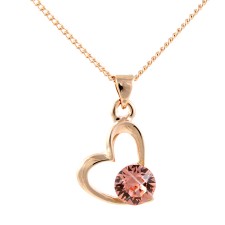 Lila Crystal Large Rose Gold Heart Pendant