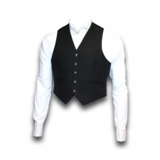 Mens Prince Charlie 5 Button Waistcoat in Black
