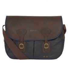 Barbour Wax Leather Briefcase in Navy