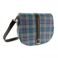 Harris Tweed 'Beauly' Shoulder Bag - Grey and Blue Check