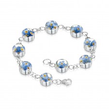 Shrieking Violet Forget-me-not Round Link Bracelet