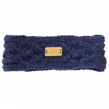 Aran Knit Headband in Navy