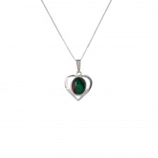Heathergems Silver Open Heart Pendant Necklace